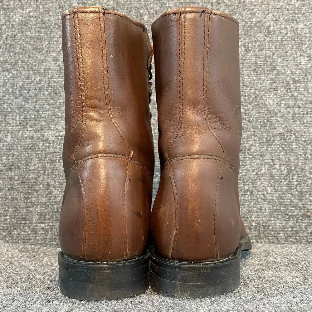 Vintage Grand Prix Brown Leather Lace Up Riding Paddock Boots Mens 7.5 USA 6998